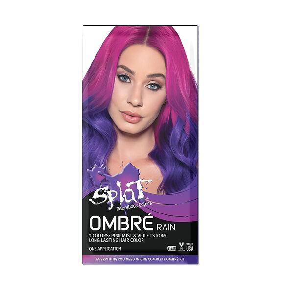 New SPLAT Rebellious Colors Ombre Rain Hair Dye Two Tone Pink Mist Violet Storm - Picture 1 of 1